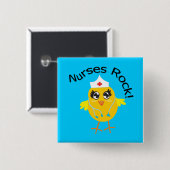 Nurses Rock Vierkante Button 5,1 Cm (Voorkant /achterkant)