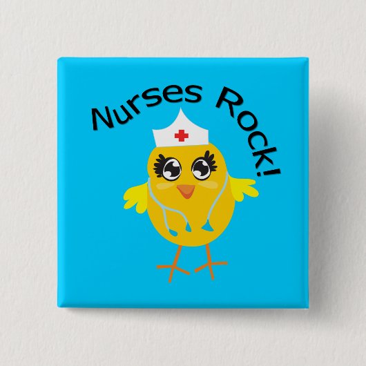 Nurses Rock Vierkante Button 5,1 Cm (Voorkant)