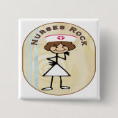 Nurses Rock Vierkante Button 5,1 Cm (Voorkant)