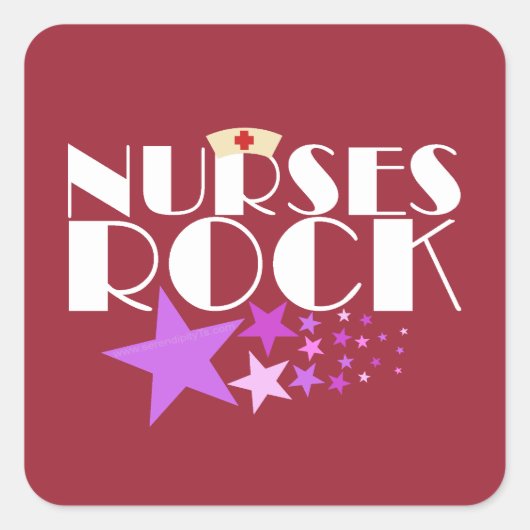 Nurses Rock Vierkante Sticker (Voorkant)