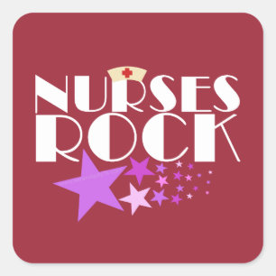 Nurses Rock Vierkante Sticker
