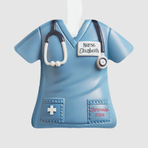Nurses Scrubs Shirt Gepersonaliseerde Kerst Orname Ornament