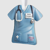 Nurses Scrubs Shirt Personalized Christmas Ornamen Ornament (voorkant)