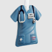 Nurses Scrubs Shirt Personalized Christmas Ornamen Ornament (voorkant)