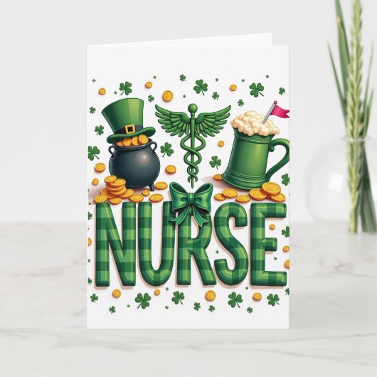 Nurses St Patricks Day Card Kaart (Voorkant)