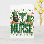 Nurses St Patricks Day Card Kaart (Gele Bloem)