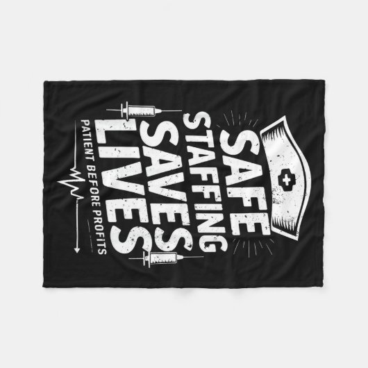 Nurses Strike Save Nursing Suprt Safe Staffing Sav Fleece Deken (Voorkant (Horizontaal))
