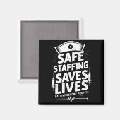 Nurses Strike Save Nursing Suprt Safe Staffing Sav Magneet (Voorkant / Achterkant)