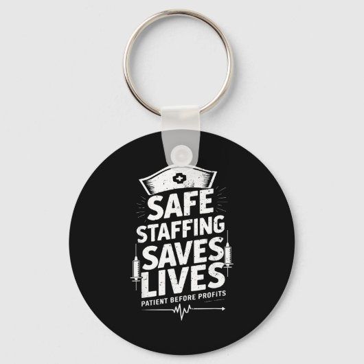 Nurses Strike Save Nursing Suprt Safe Staffing Sav Sleutelhanger (Voorkant)