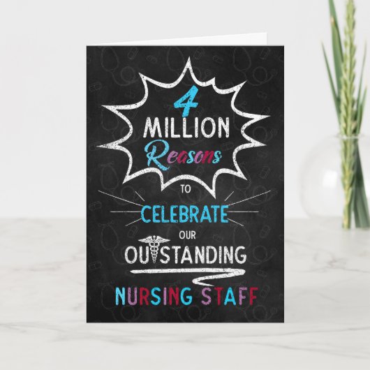 Nurses Week Chalkboard Theme for Staff Kaart (Voorkant)