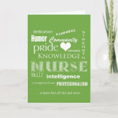 Nurses Week - Nurse Attributes-Green Bedankkaart (Voorkant)