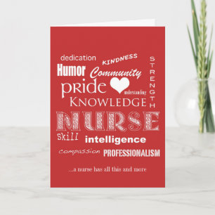 Nurses Week - Nurse Attributes-Red Bedankkaart