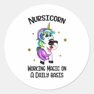Nursicorn Unicorn verpleegkunde Ronde Sticker