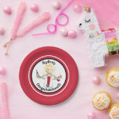 Nursing Afstuderen Funny Cartoon Rood Zwart Papieren Bordje (Feest)