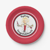 Nursing Afstuderen Funny Cartoon Rood Zwart Papieren Bordje (Voorkant)