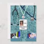 Nursing Afstuderen Invitation Blues Kaart (Voorkant)