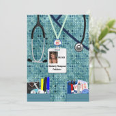 Nursing Afstuderen Invitation Blues Kaart (Staand voorkant)