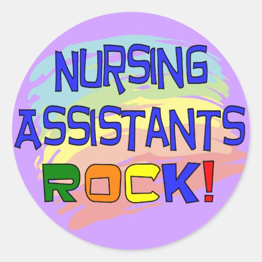 Nursing Assistants ROCK Ronde Sticker (Voorkant)