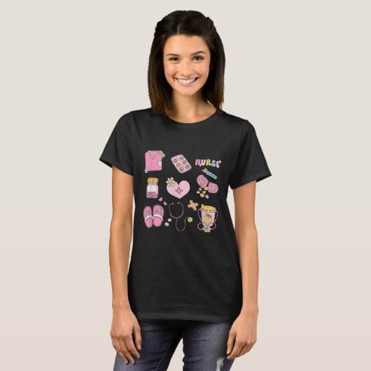 Nursing Beroep Doodles Co. Nurse Doodles Vrouwen T-shirt (Voorkant volledig)