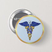 Nursing Caduceus Ronde Button 5,7 Cm (Voorkant /achterkant)