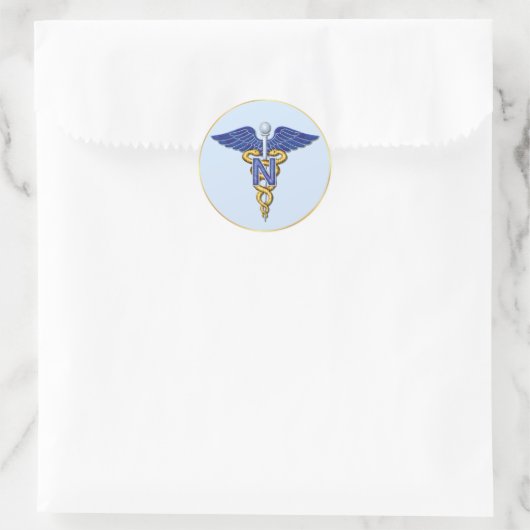 Nursing Caduceus Ronde Sticker (Tas)