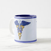 Nursing Caduceus Tweekleurige Koffiemok (Voorkant links)