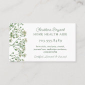 Nursing Caregiver Home Health Aide Visitekaartje (Voorkant)