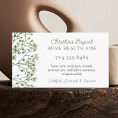 Nursing Caregiver Home Health Aide Visitekaartje