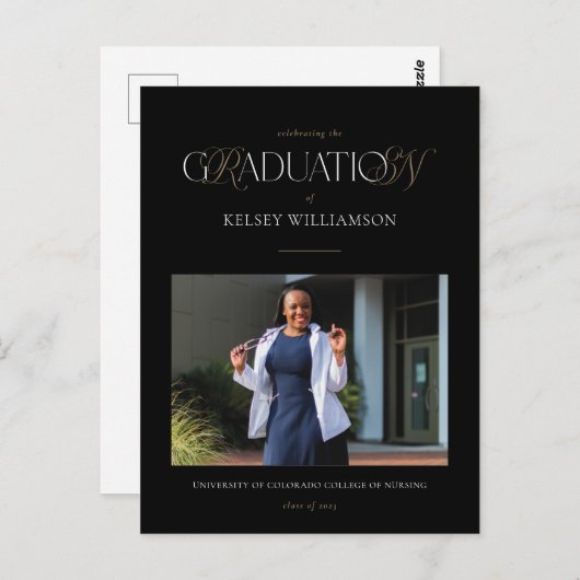 Nursing Degree Fotoaankondiging Afstuderen Briefkaart (Voorkant / Achterkant)
