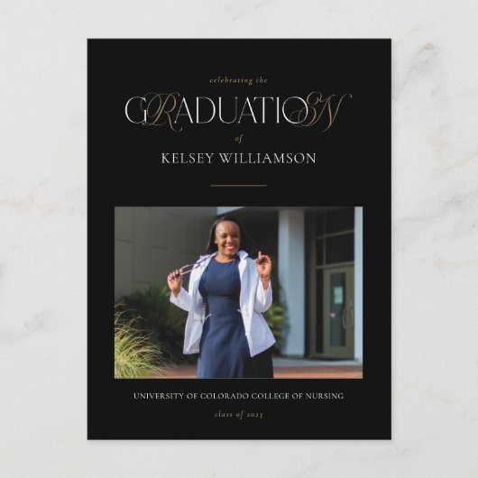 Nursing Degree Fotoaankondiging Afstuderen Briefkaart (Voorkant)