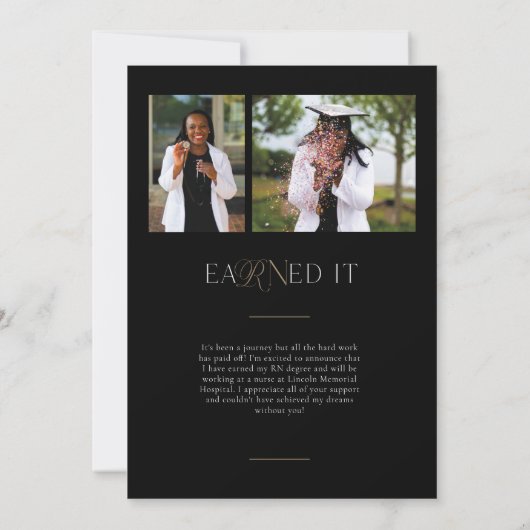 Nursing Degree Graduation Party Invitation Aankondiging (Achterkant)