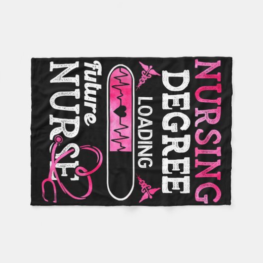 Nursing Degree Loading Future Nurse Beroep Fleece Deken (Voorkant (Horizontaal))