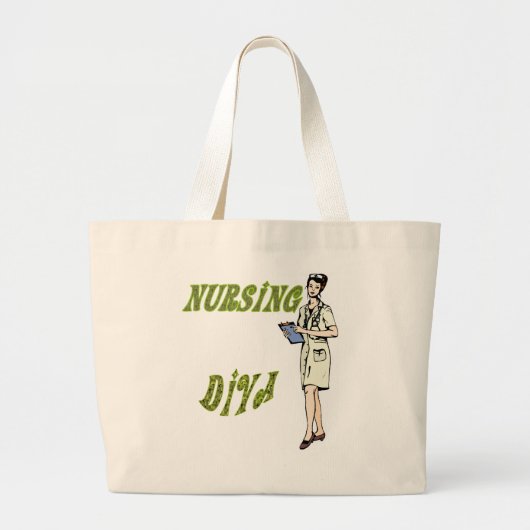 Nursing Diva Grote Tote Bag (Voorkant)