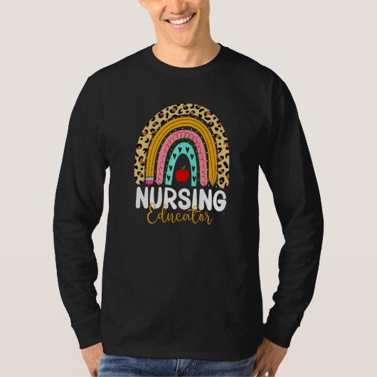 Nursing Educator Leopard Rainbow Healthcare Doctor T-shirt (Voorkant)