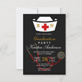 Nursing Graduation Invitation Kaart