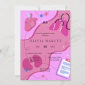 Nursing Graduation Invitation | RN Nurse Party Inv Kaart (Voorkant)