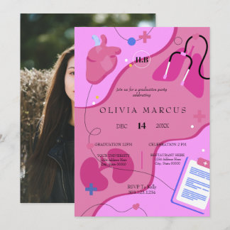 Nursing Graduation Invitation | RN Nurse Party Inv Kaart