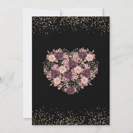 Nursing Graduation Party Burgundy Floral Black Kaart (Achterkant)