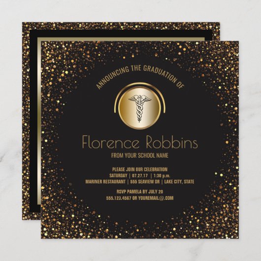 Nursing Graduation Party | Gold Pinning Ceremony Kaart (Voorkant / Achterkant)