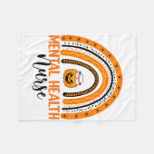 Nursing Halloween Pumpkin Rainbow Mental Health Nu Fleece Deken (Voorkant (Horizontaal))