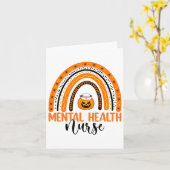 Nursing Halloween Pumpkin Rainbow Mental Health Nu Kaart (Gele Bloem)