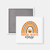 Nursing Halloween Pumpkin Rainbow Mental Health Nu Magneet (Voorkant / Achterkant)
