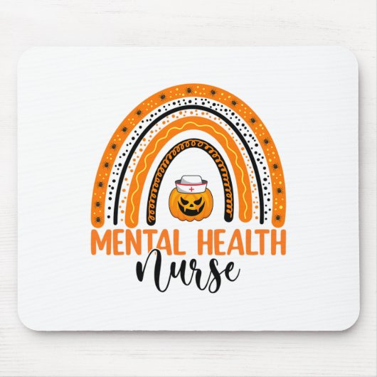 Nursing Halloween Pumpkin Rainbow Mental Health Nu Muismat (Voorkant)
