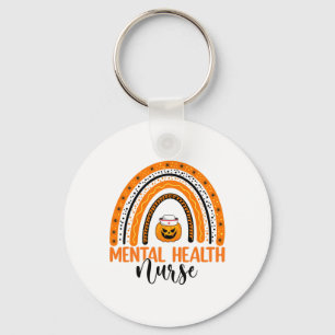 Nursing Halloween Pumpkin Rainbow Mental Health Nu Sleutelhanger