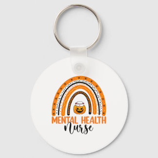 Nursing Halloween Pumpkin Rainbow Mental Health Nu Sleutelhanger