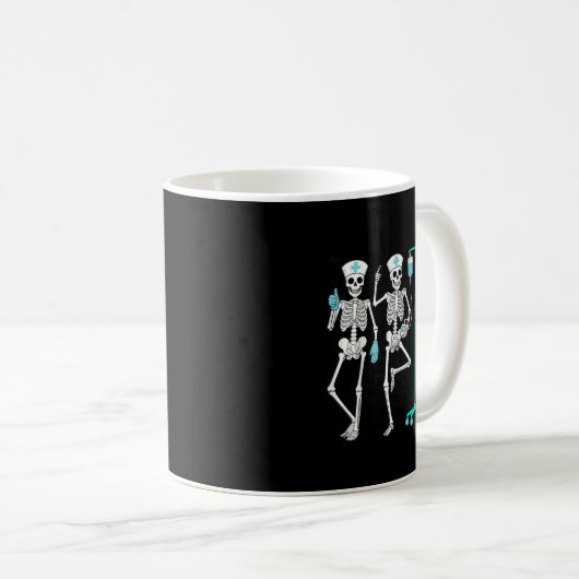 Nursing Halloween Skeleton Nurse Healthcare Soky N Koffiemok (Voorkant rechts)