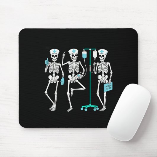 Nursing Halloween Skeleton Nurse Healthcare Soky N Muismat (Met muis)
