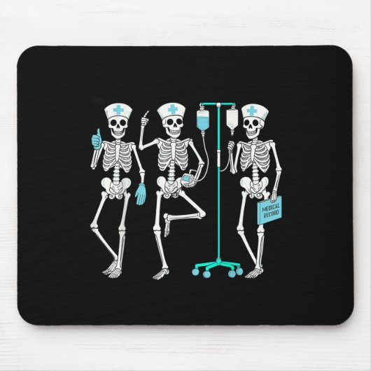 Nursing Halloween Skeleton Nurse Healthcare Soky N Muismat (Voorkant)