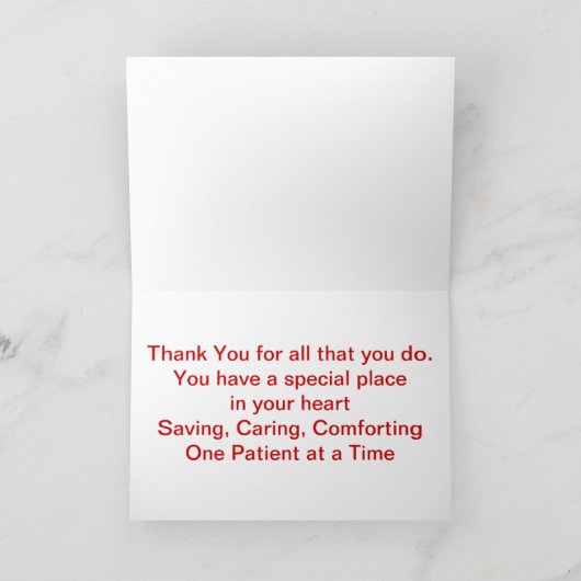 Nursing Is A Work of Heart Greeting Card Bedankkaart (Binnen)