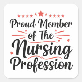 Nursing is a Work of Heart Ornate Decorative Vierkante Sticker
